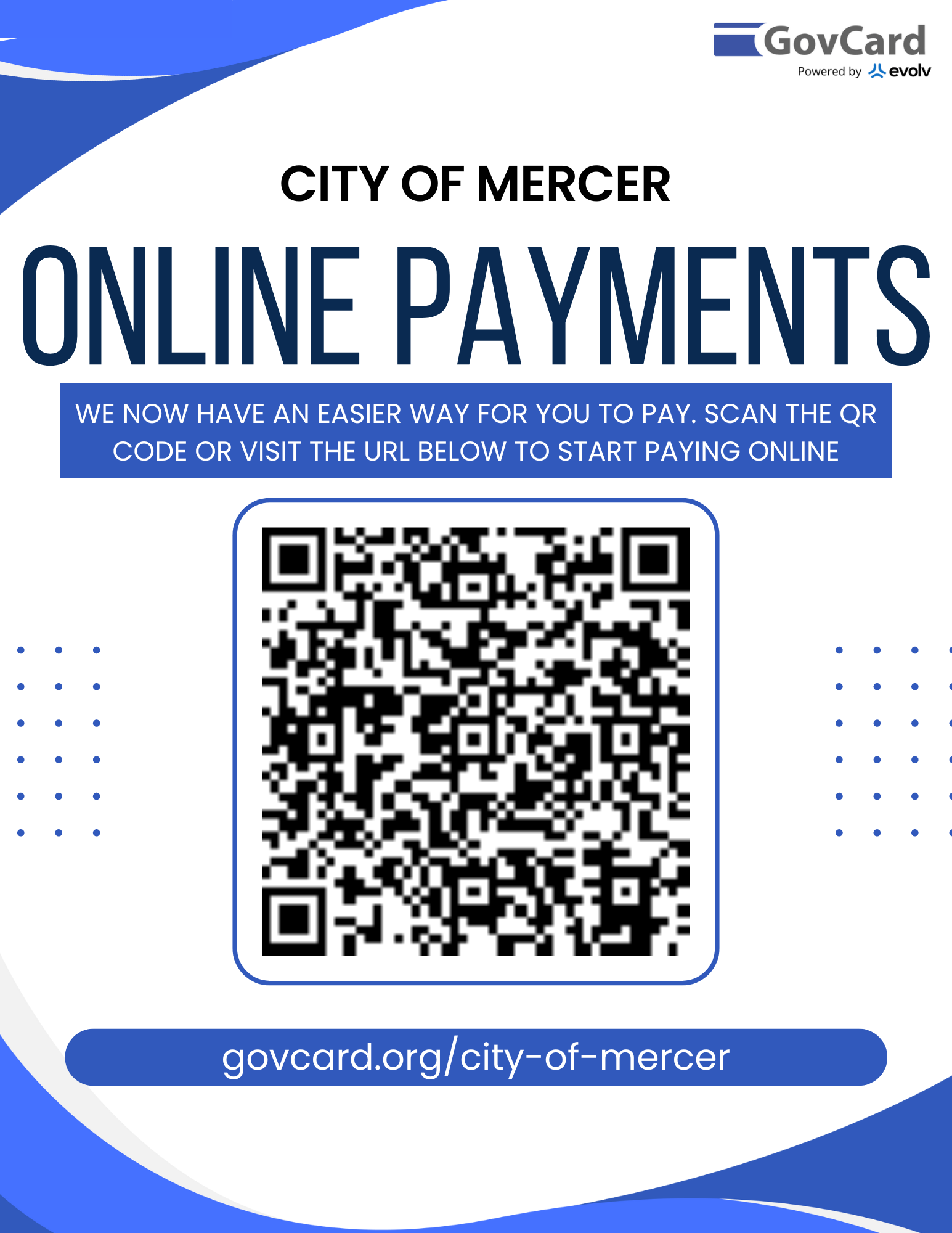 Online Payments for Water and Sewer.